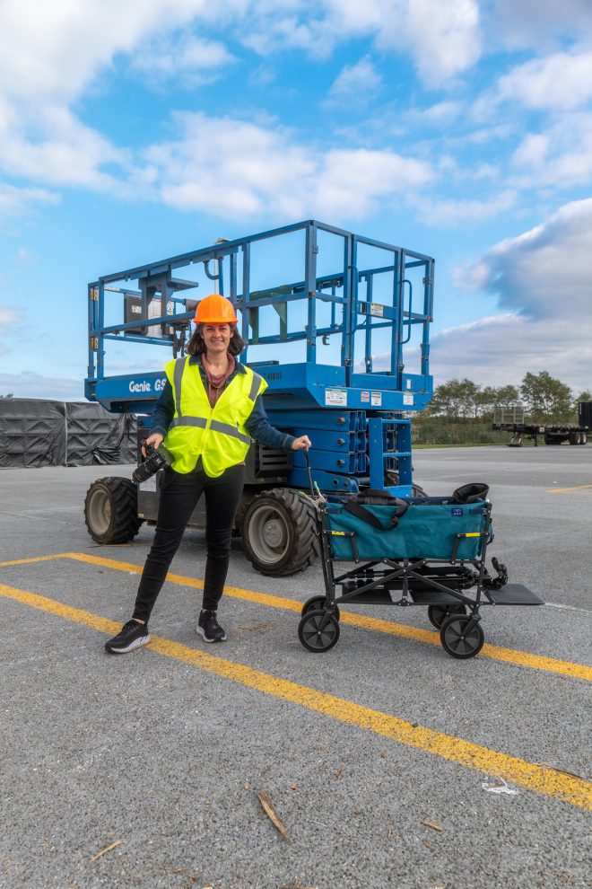 Behind-the-Scenes of Kelly Heck Photography, Corporate & Commercial Photographer, working at Shelter Systems in Westminster, Maryland