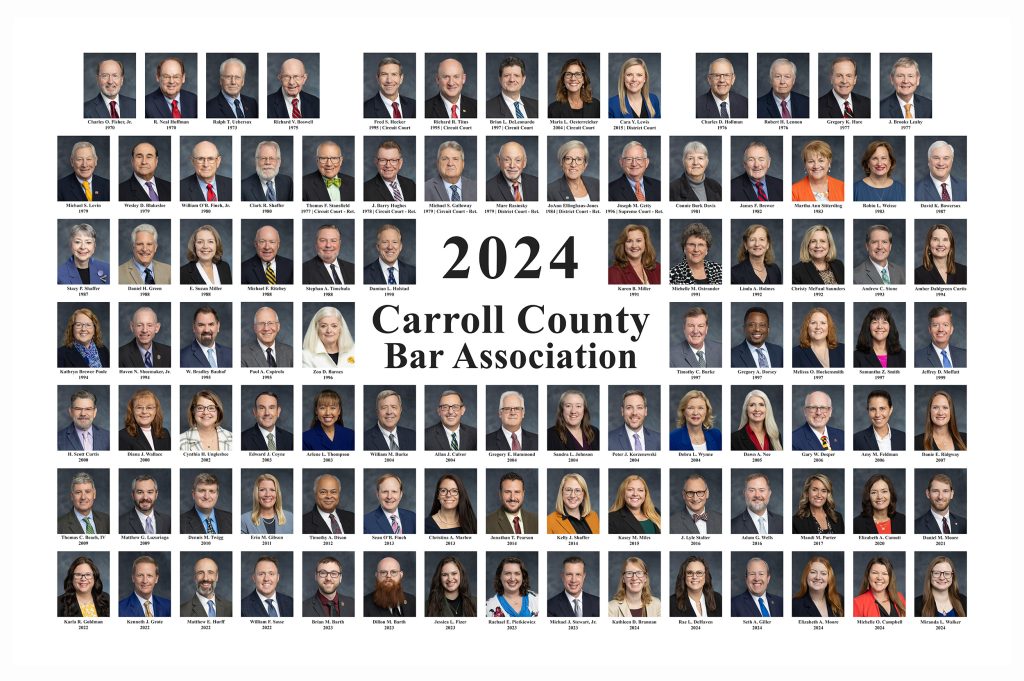 Carroll County Bar Association 2024 Membership Portrait