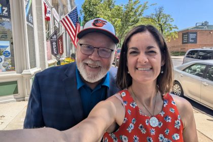 Photographer Kelly Heck & Carroll County Chamber President Mike McMullin after the Chamber Chat recording.